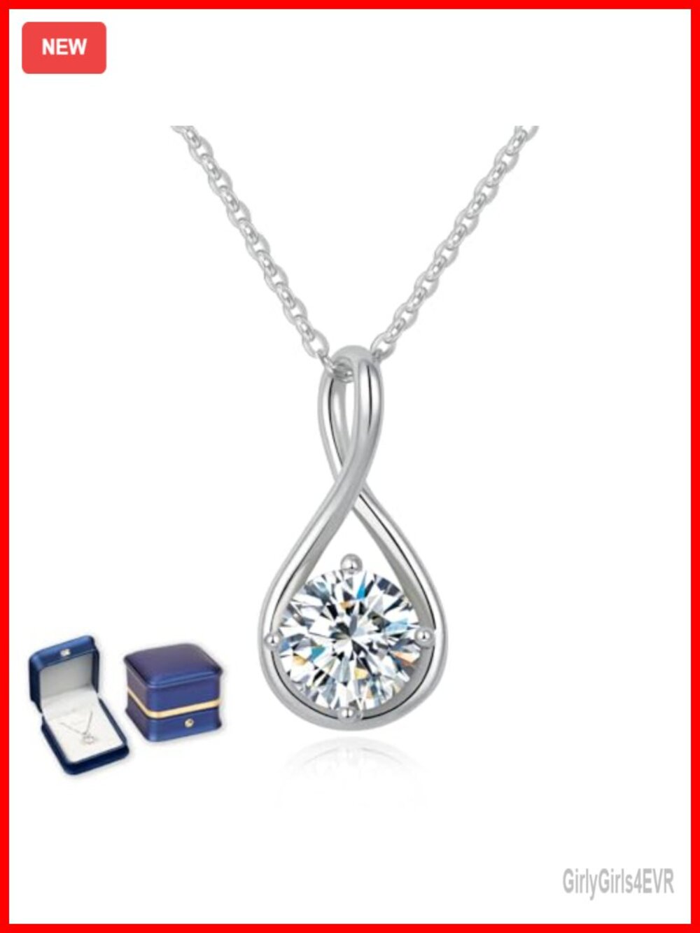 Moissanite Solitaire Pendant Necklace 925 Sterling Silver 18K White Gold Plated